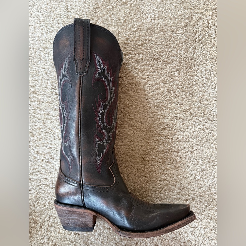 freebird Brown Leather Western Heeled Boots - Picture 4 of 8